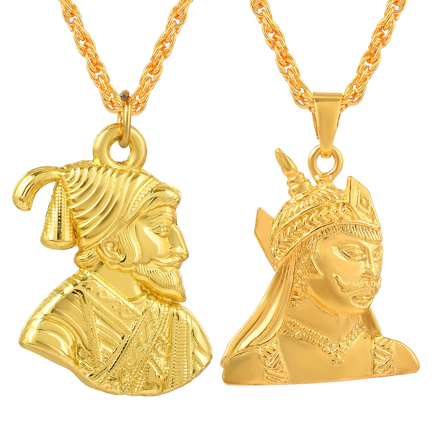 Picture of Beautiful Locket of Chhatrapati Shivaji Maharaj and Maharana Pratap Combo Pack - Buy Now